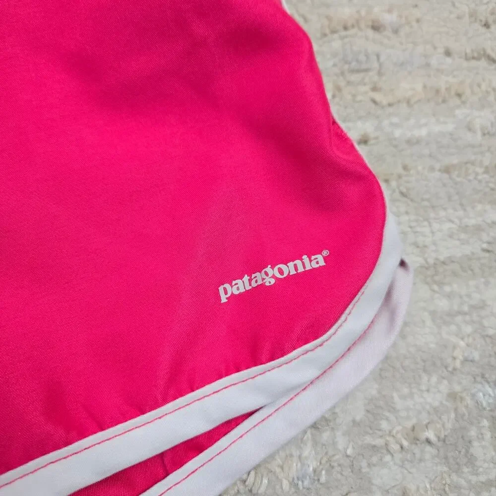 Patagonia Girls Board Shorts Baggies Pink White Medium 8‎